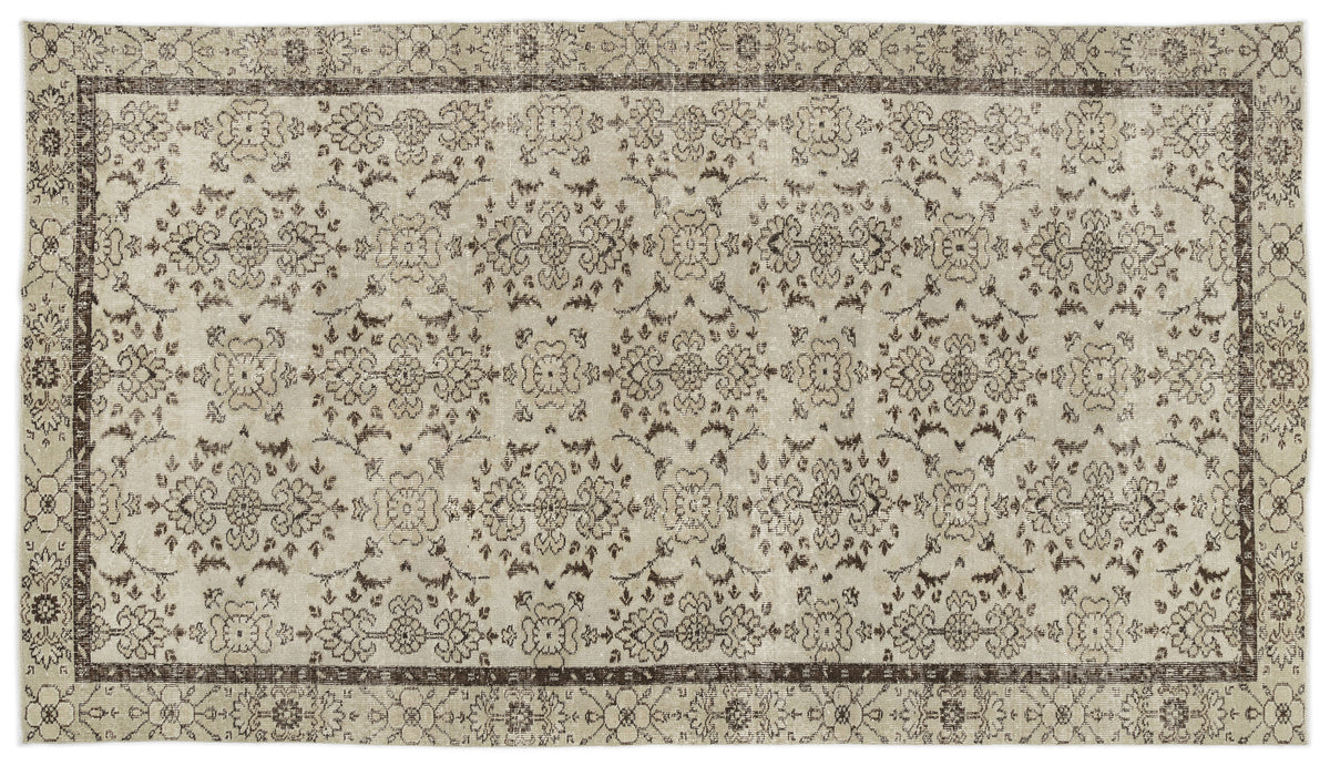 Naturel Over Dyed Vintage Rug 5&#39;2&#39;&#39; x 9&#39;2&#39;&#39; ft 157 x 279 cm