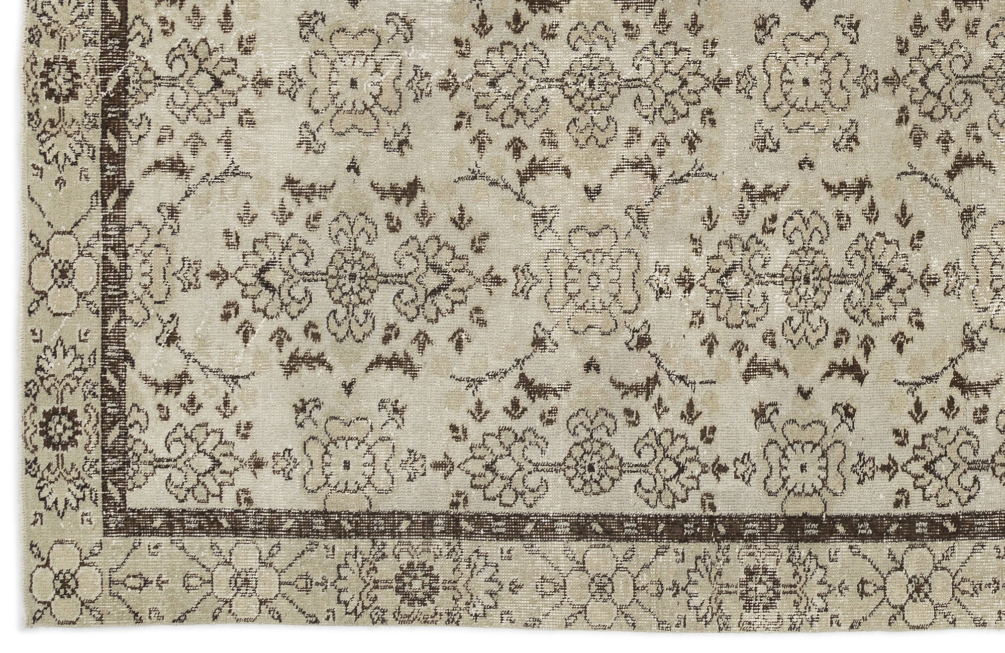 Naturel Over Dyed Vintage Rug 5'2'' x 9'2'' ft 157 x 279 cm