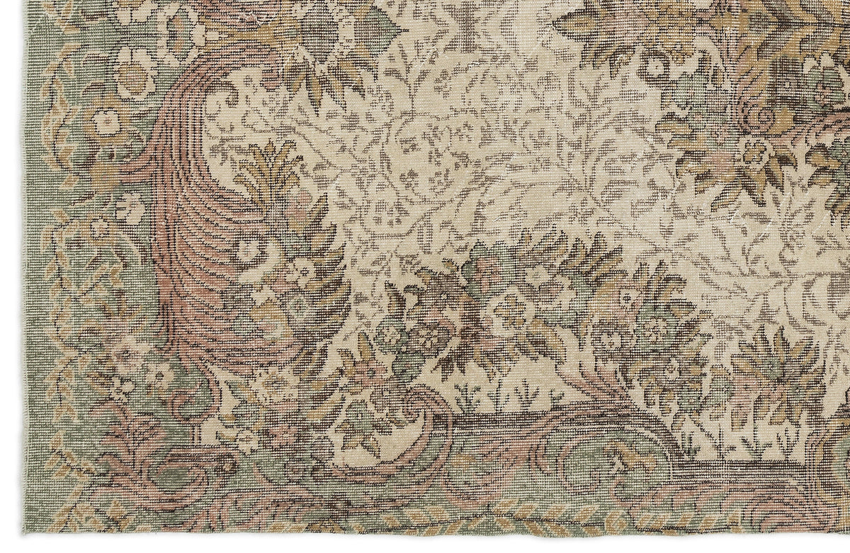 Naturel Over Dyed Vintage Rug 5&#39;8&#39;&#39; x 9&#39;5&#39;&#39; ft 172 x 286 cm