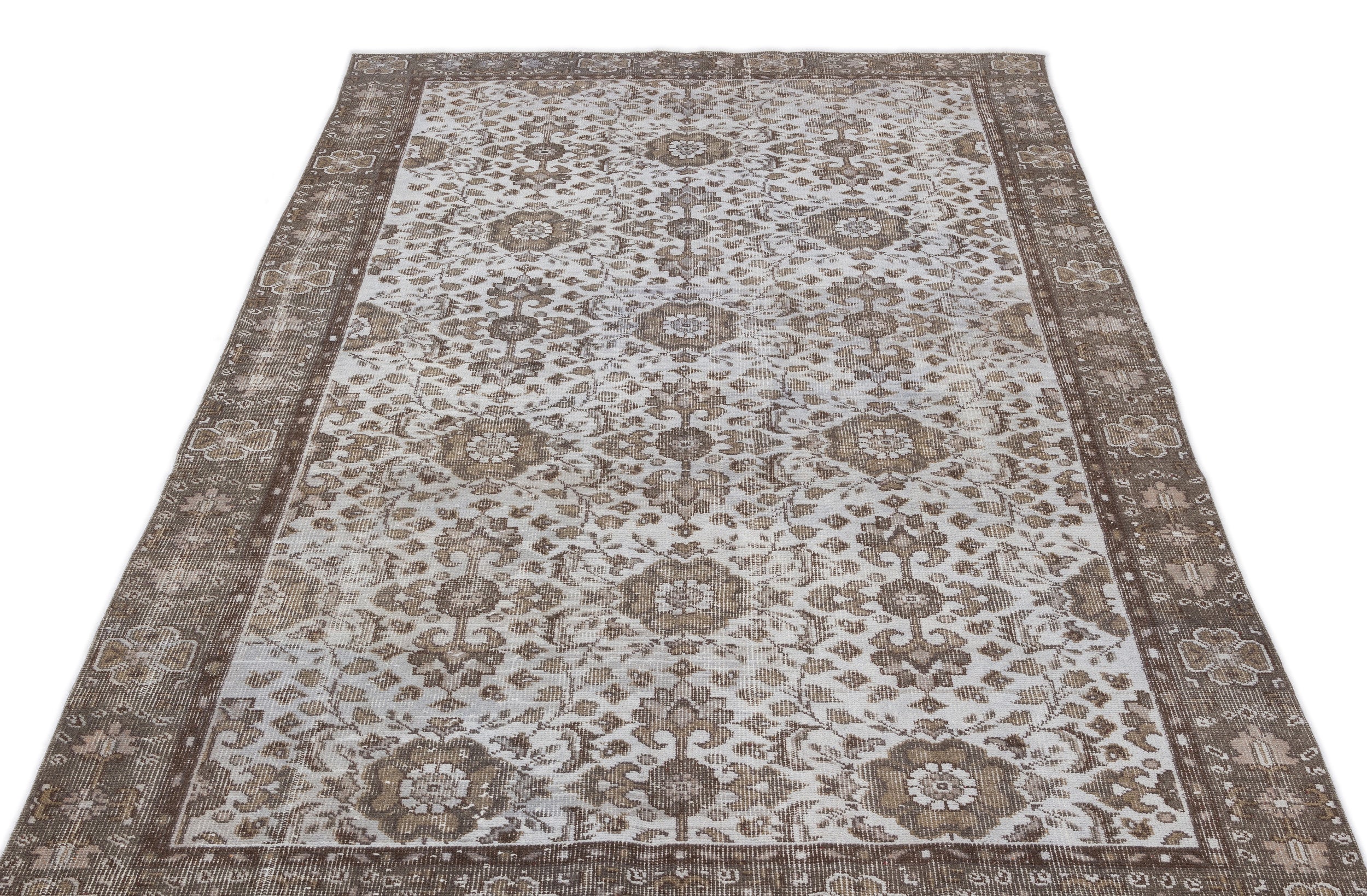 Blue Over Dyed Vintage Rug 5'2'' x 9'4'' ft 158 x 284 cm