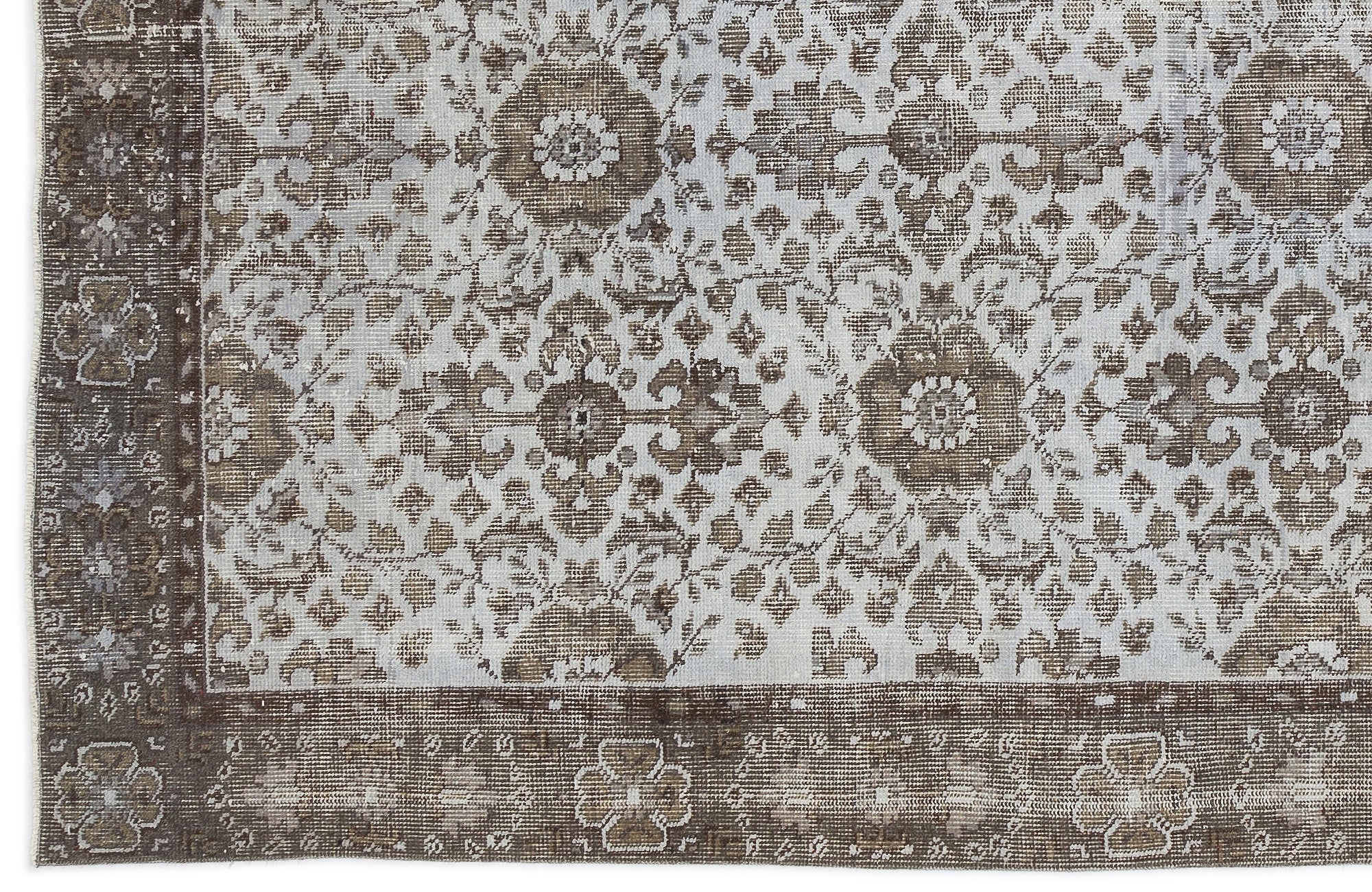 Blue Over Dyed Vintage Rug 5'2'' x 9'4'' ft 158 x 284 cm