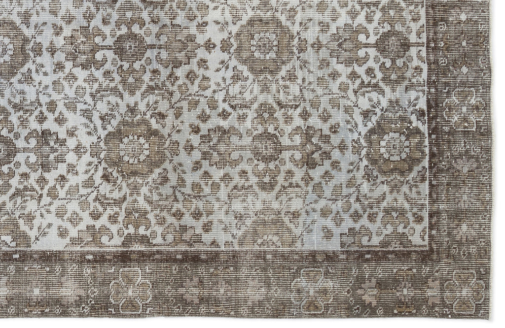 Blue Over Dyed Vintage Rug 5'2'' x 9'4'' ft 158 x 284 cm