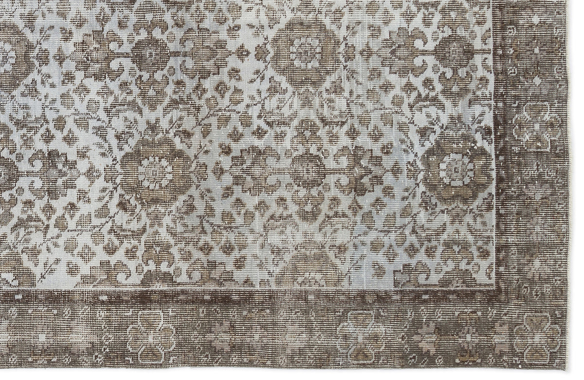 Blue Over Dyed Vintage Rug 5&#39;2&#39;&#39; x 9&#39;4&#39;&#39; ft 158 x 284 cm