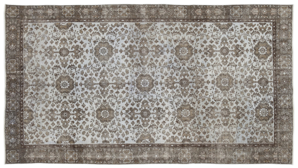 Blue Over Dyed Vintage Rug 5'2'' x 9'4'' ft 158 x 284 cm