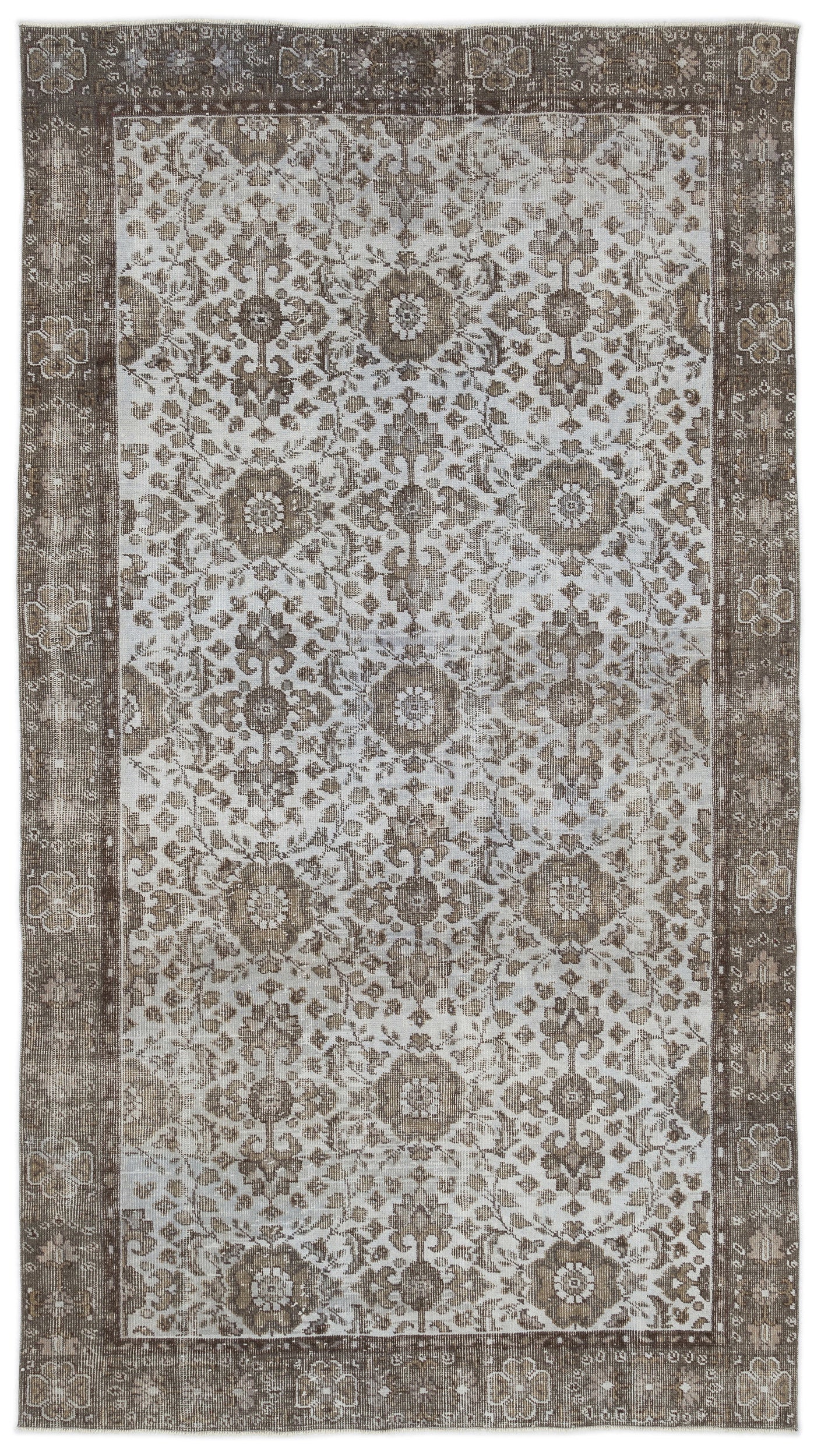 Blue Over Dyed Vintage Rug 5'2'' x 9'4'' ft 158 x 284 cm