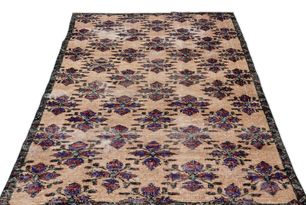 Retro Over Dyed Vintage Rug 4&#39;0&#39;&#39; x 7&#39;10&#39;&#39; ft 122 x 238 cm