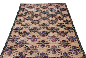Retro Over Dyed Vintage Rug 4'0'' x 7'10'' ft 122 x 238 cm