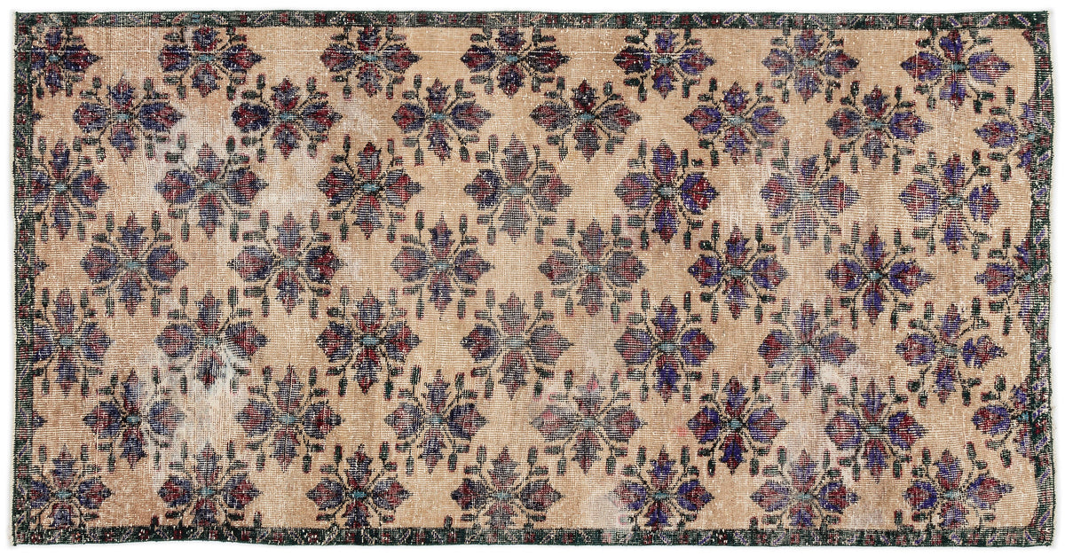 Retro Over Dyed Vintage Rug 4&#39;0&#39;&#39; x 7&#39;10&#39;&#39; ft 122 x 238 cm