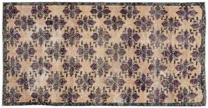Retro Over Dyed Vintage Rug 4'0'' x 7'10'' ft 122 x 238 cm
