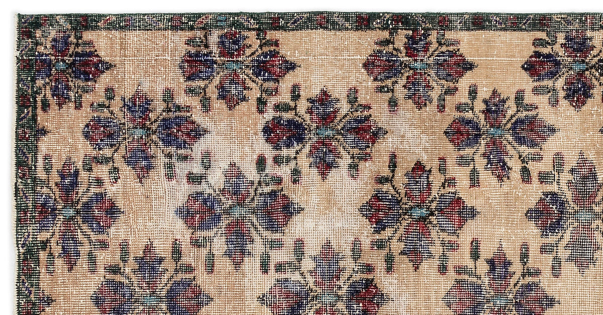 Retro Over Dyed Vintage Rug 4&#39;0&#39;&#39; x 7&#39;10&#39;&#39; ft 122 x 238 cm