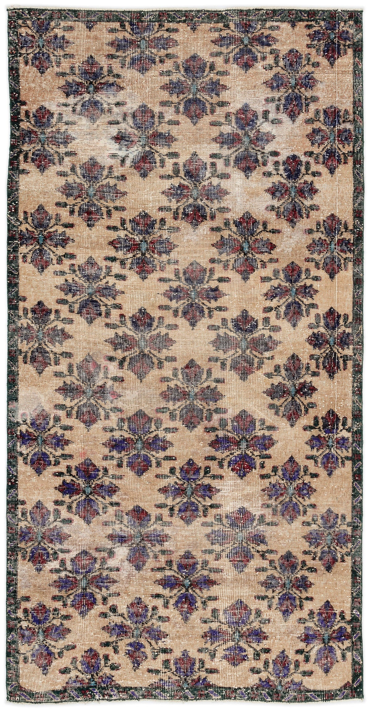 Retro Over Dyed Vintage Rug 4&#39;0&#39;&#39; x 7&#39;10&#39;&#39; ft 122 x 238 cm
