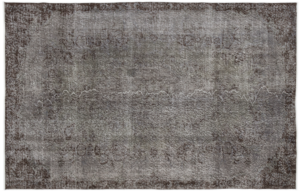 Retro Design Gray Over Dyed Vintage Rug 5'7'' x 8'9'' ft 170 x 267 cm