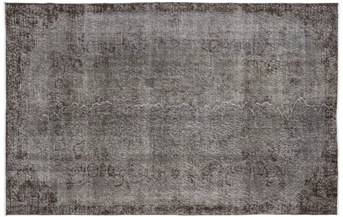 Retro Design Gray Over Dyed Vintage Rug 5&#39;7&#39;&#39; x 8&#39;9&#39;&#39; ft 170 x 267 cm
