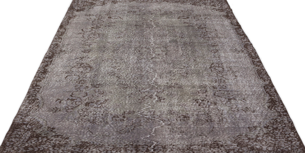 Gray Over Dyed Vintage Rug 5'7'' x 8'9'' ft 170 x 267 cm