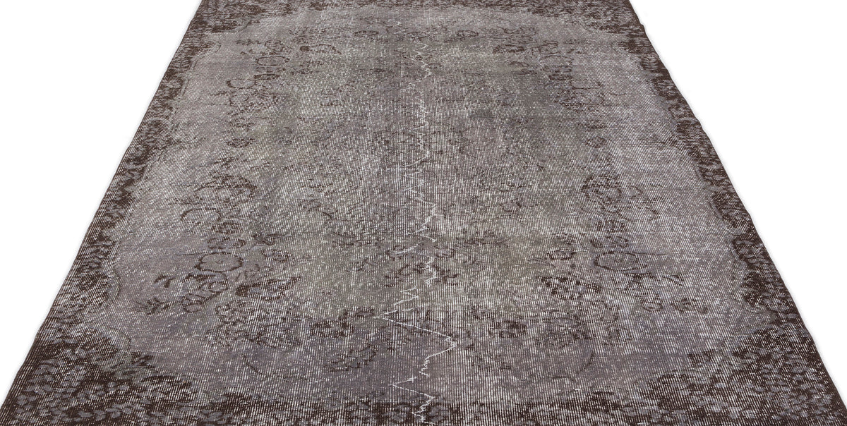 Gray Over Dyed Vintage Rug 5&#39;7&#39;&#39; x 8&#39;9&#39;&#39; ft 170 x 267 cm