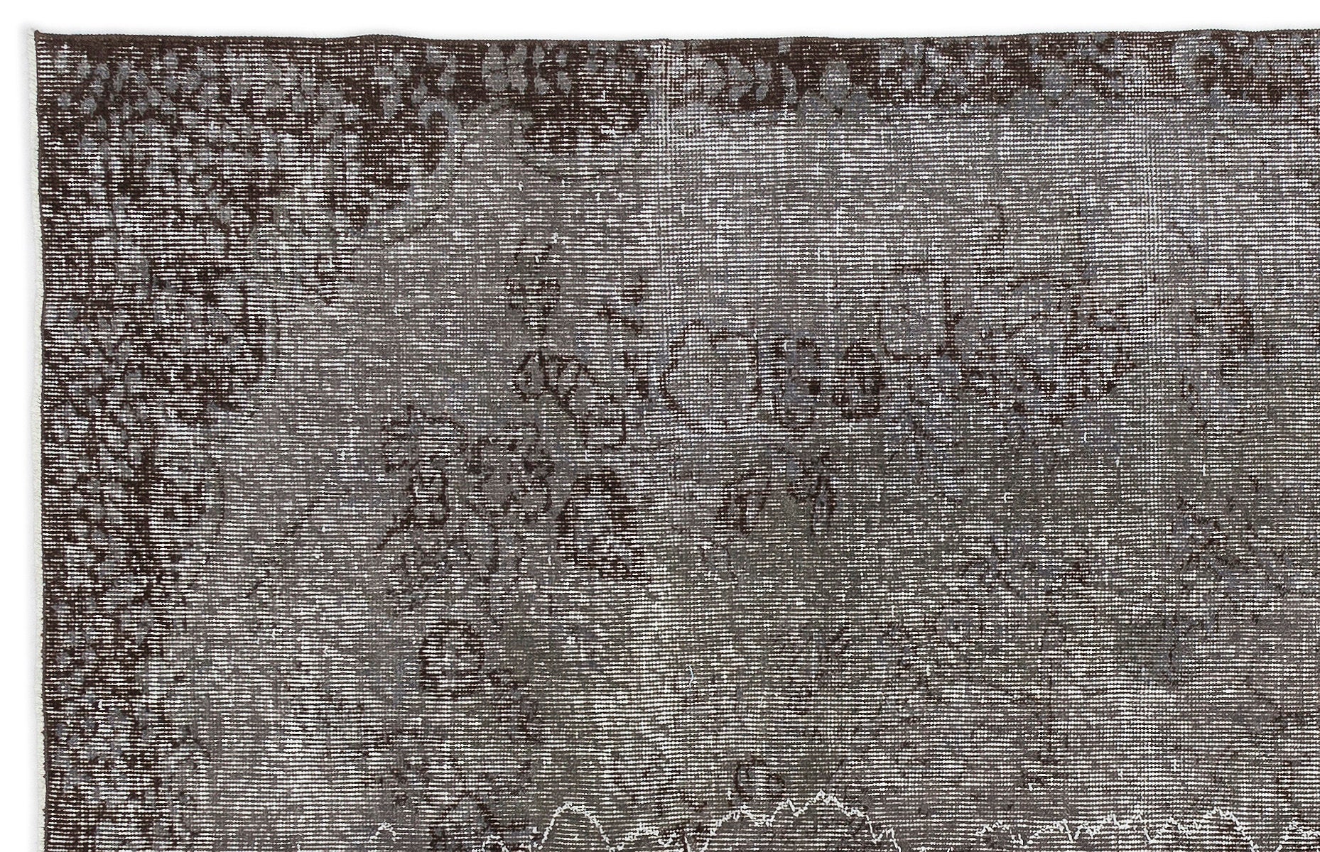 Gray Over Dyed Vintage Rug 5'7'' x 8'9'' ft 170 x 267 cm