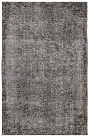 Gray Over Dyed Vintage Rug 5'7'' x 8'9'' ft 170 x 267 cm