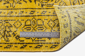 Yellow Over Dyed Vintage Rug 5'9'' x 9'4'' ft 175 x 285 cm