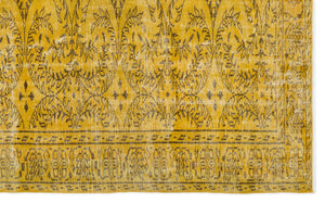 Yellow Over Dyed Vintage Rug 5'9'' x 9'4'' ft 175 x 285 cm