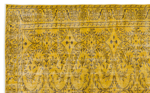 Yellow Over Dyed Vintage Rug 5'9'' x 9'4'' ft 175 x 285 cm