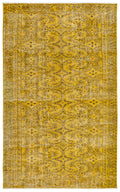 Yellow Over Dyed Vintage Rug 5'9'' x 9'4'' ft 175 x 285 cm