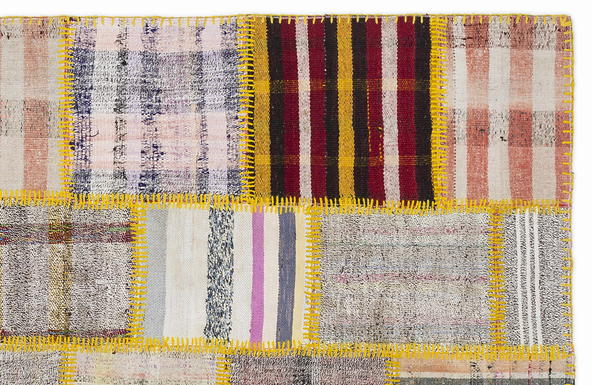 Mixed Over Dyed Kilim Patchwork Unique Rug 5&#39;3&#39;&#39; x 7&#39;7&#39;&#39; ft 160 x 230 cm