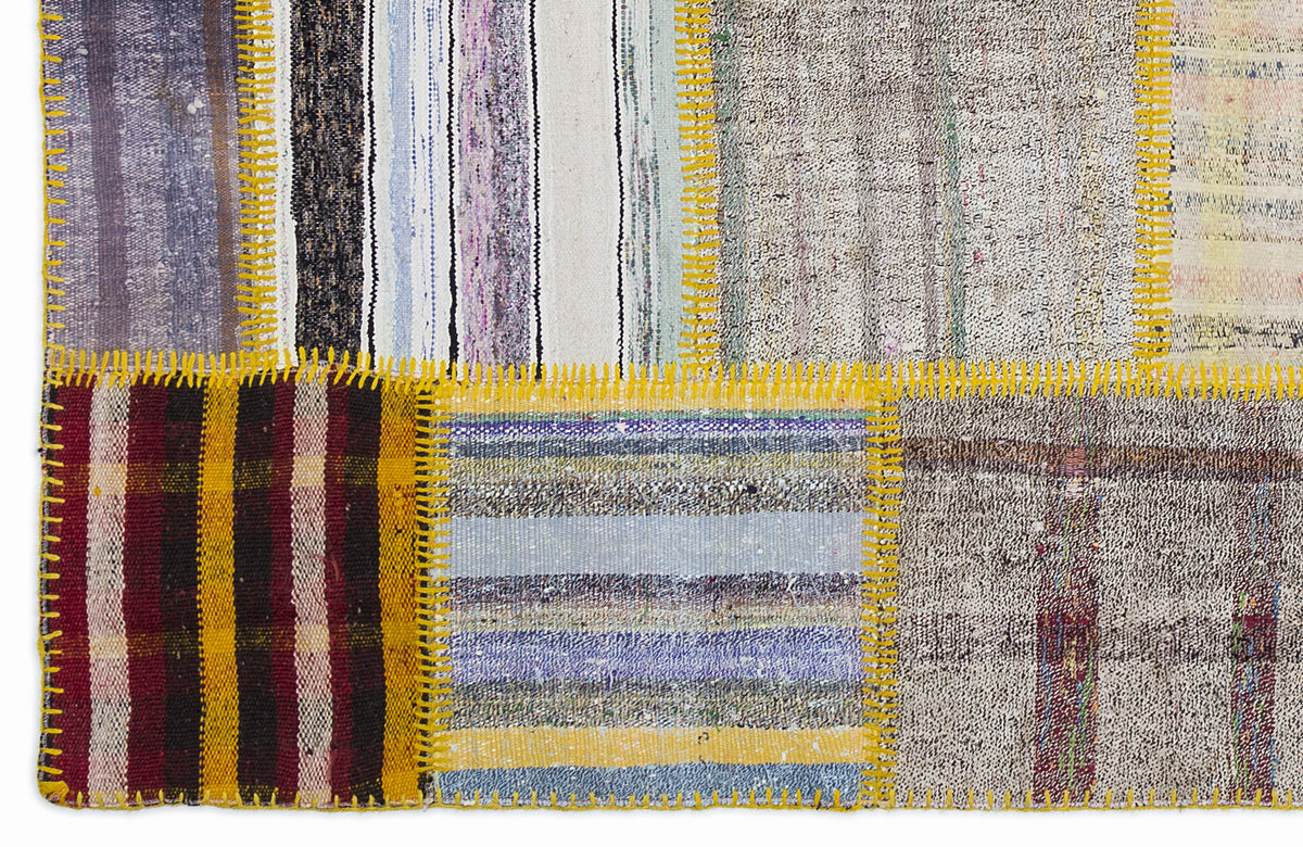 Mixed Over Dyed Kilim Patchwork Unique Rug 5&#39;3&#39;&#39; x 7&#39;7&#39;&#39; ft 160 x 230 cm