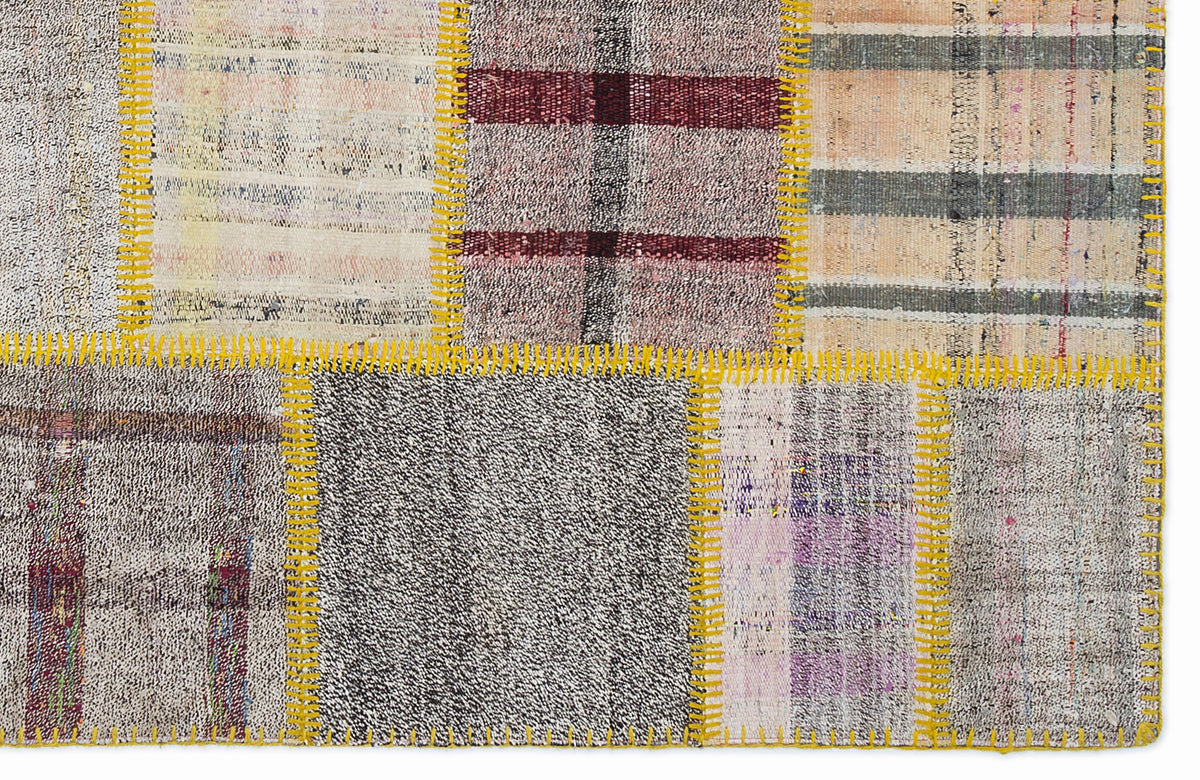 Mixed Over Dyed Kilim Patchwork Unique Rug 5&#39;3&#39;&#39; x 7&#39;7&#39;&#39; ft 160 x 230 cm