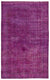 Fuchsia Over Dyed Vintage Rug 6'6'' x 10'6'' ft 198 x 320 cm