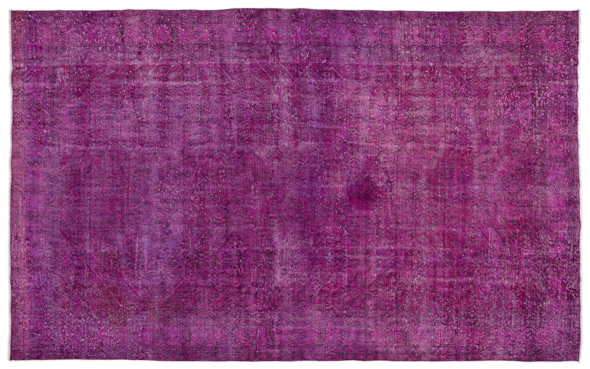 Fuchsia Over Dyed Vintage Rug 6'6'' x 10'6'' ft 198 x 320 cm