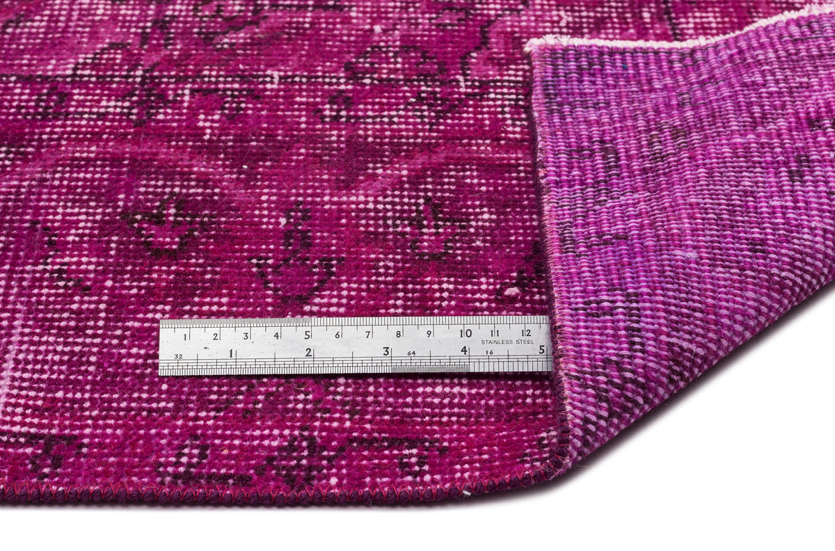Fuchsia Over Dyed Vintage Rug 6&#39;3&#39;&#39; x 9&#39;2&#39;&#39; ft 190 x 280 cm