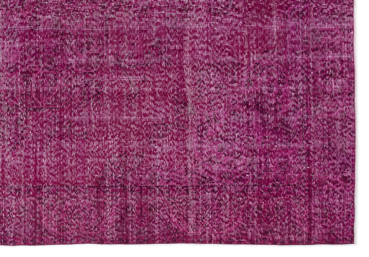 Fuchsia Over Dyed Vintage Rug 6&#39;3&#39;&#39; x 9&#39;2&#39;&#39; ft 190 x 280 cm