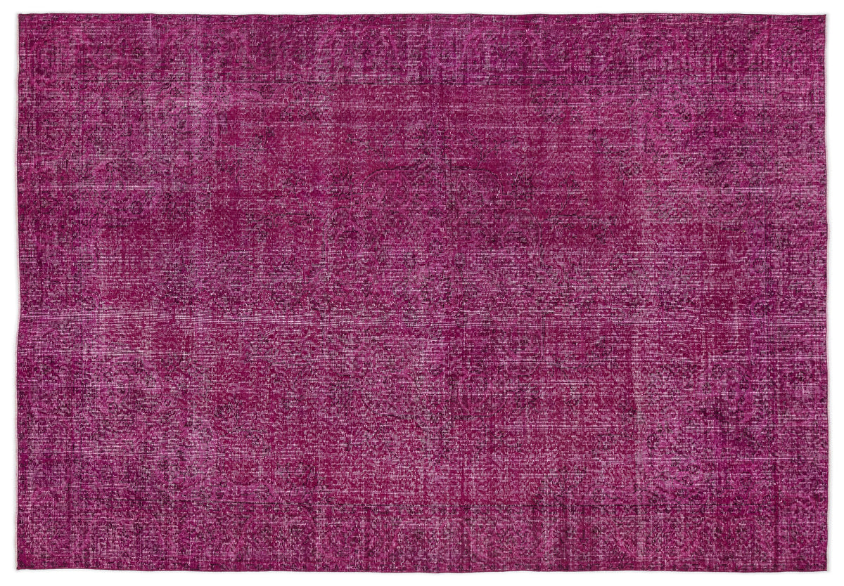 Fuchsia Over Dyed Vintage Rug 6&#39;3&#39;&#39; x 9&#39;2&#39;&#39; ft 190 x 280 cm