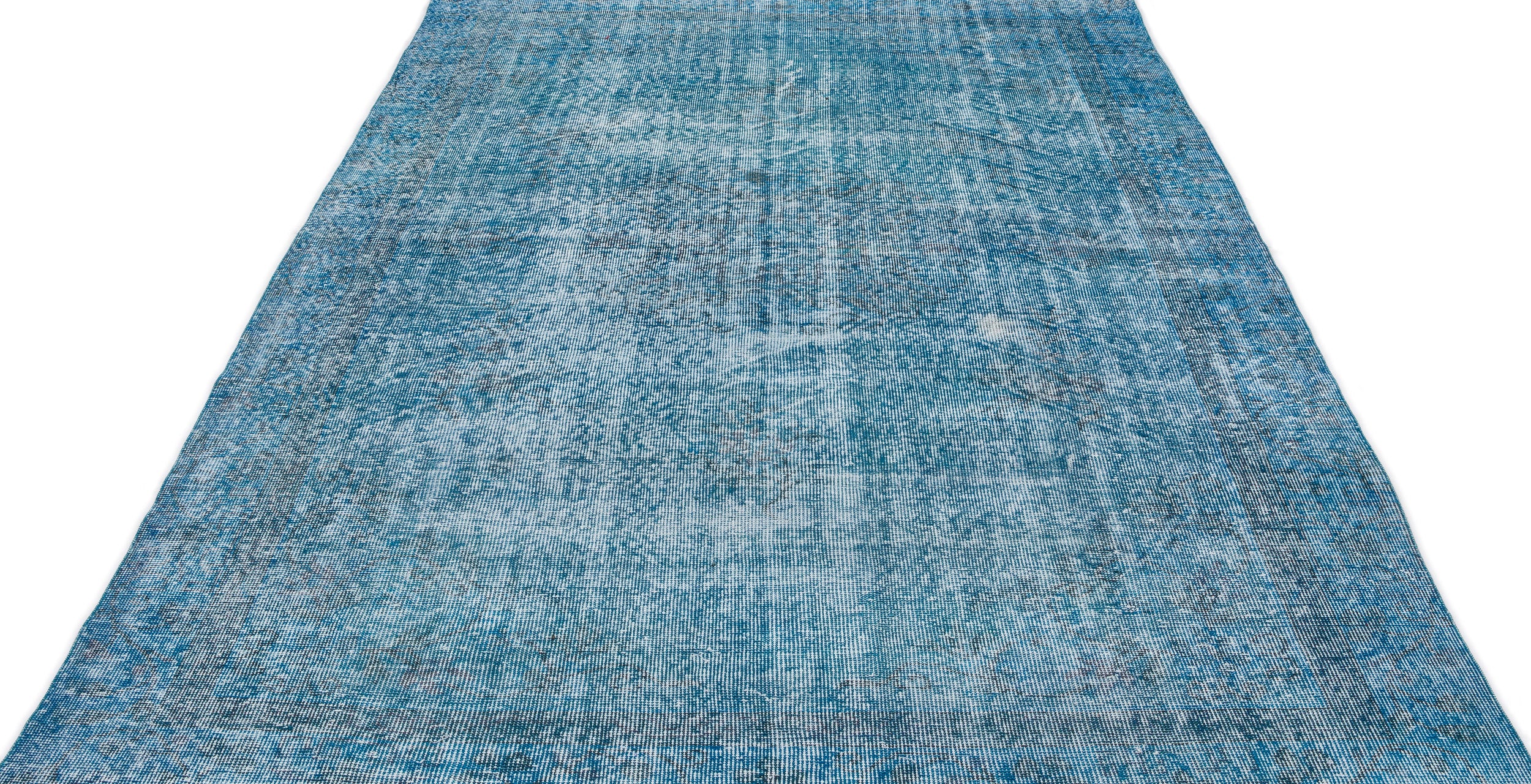 Turquoise  Over Dyed Vintage Rug 5'11'' x 9'9'' ft 180 x 296 cm