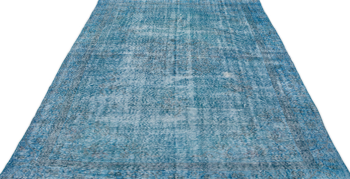 Turquoise  Over Dyed Vintage Rug 5&#39;11&#39;&#39; x 9&#39;9&#39;&#39; ft 180 x 296 cm
