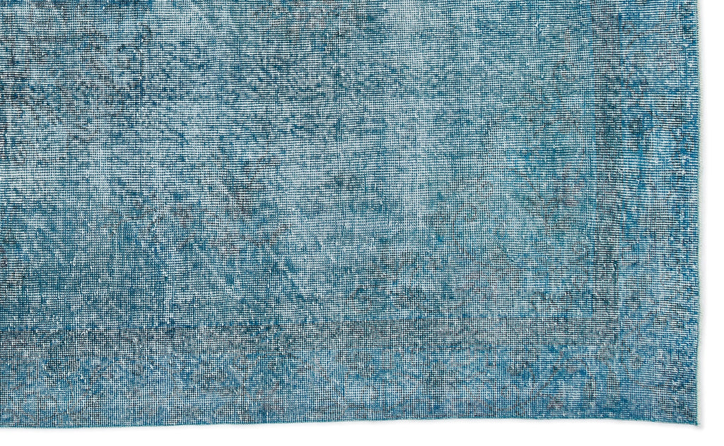 Turquoise  Over Dyed Vintage Rug 5'11'' x 9'9'' ft 180 x 296 cm