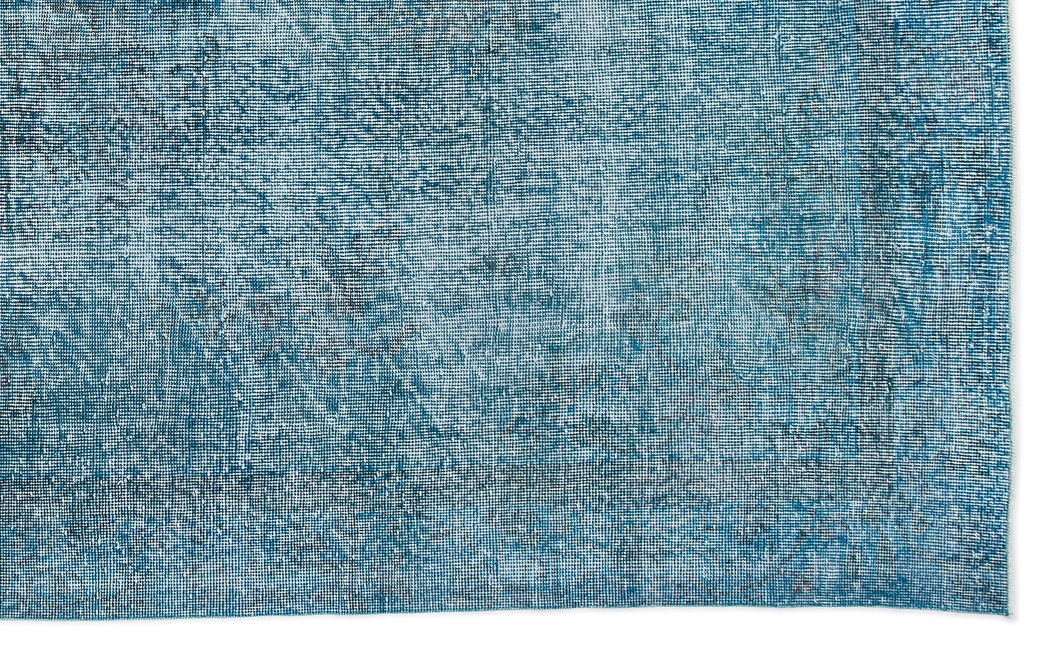 Turquoise  Over Dyed Vintage Rug 5'11'' x 9'9'' ft 180 x 296 cm