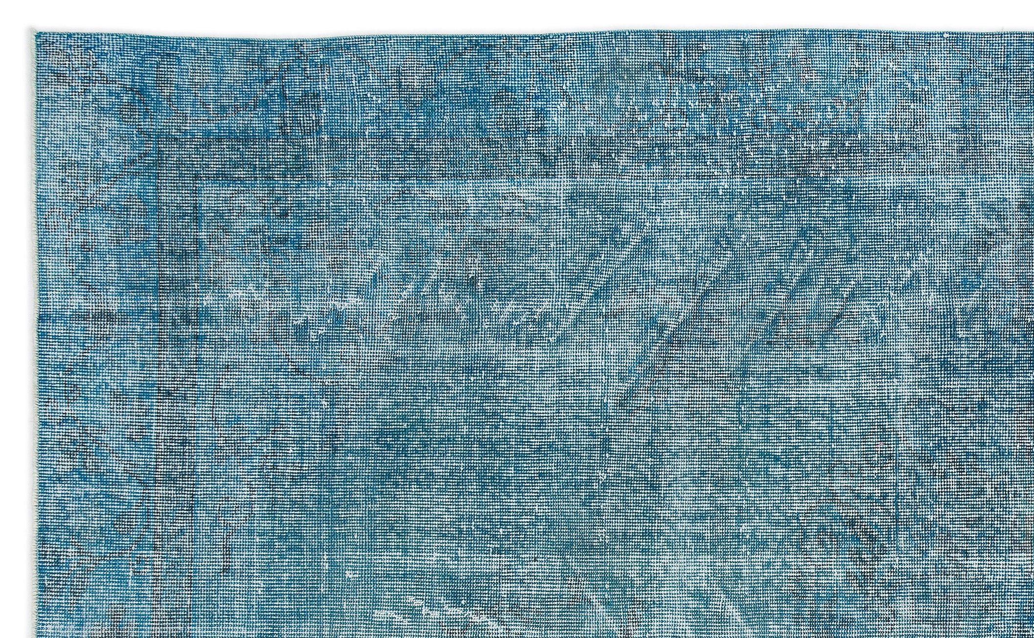 Turquoise  Over Dyed Vintage Rug 5'11'' x 9'9'' ft 180 x 296 cm