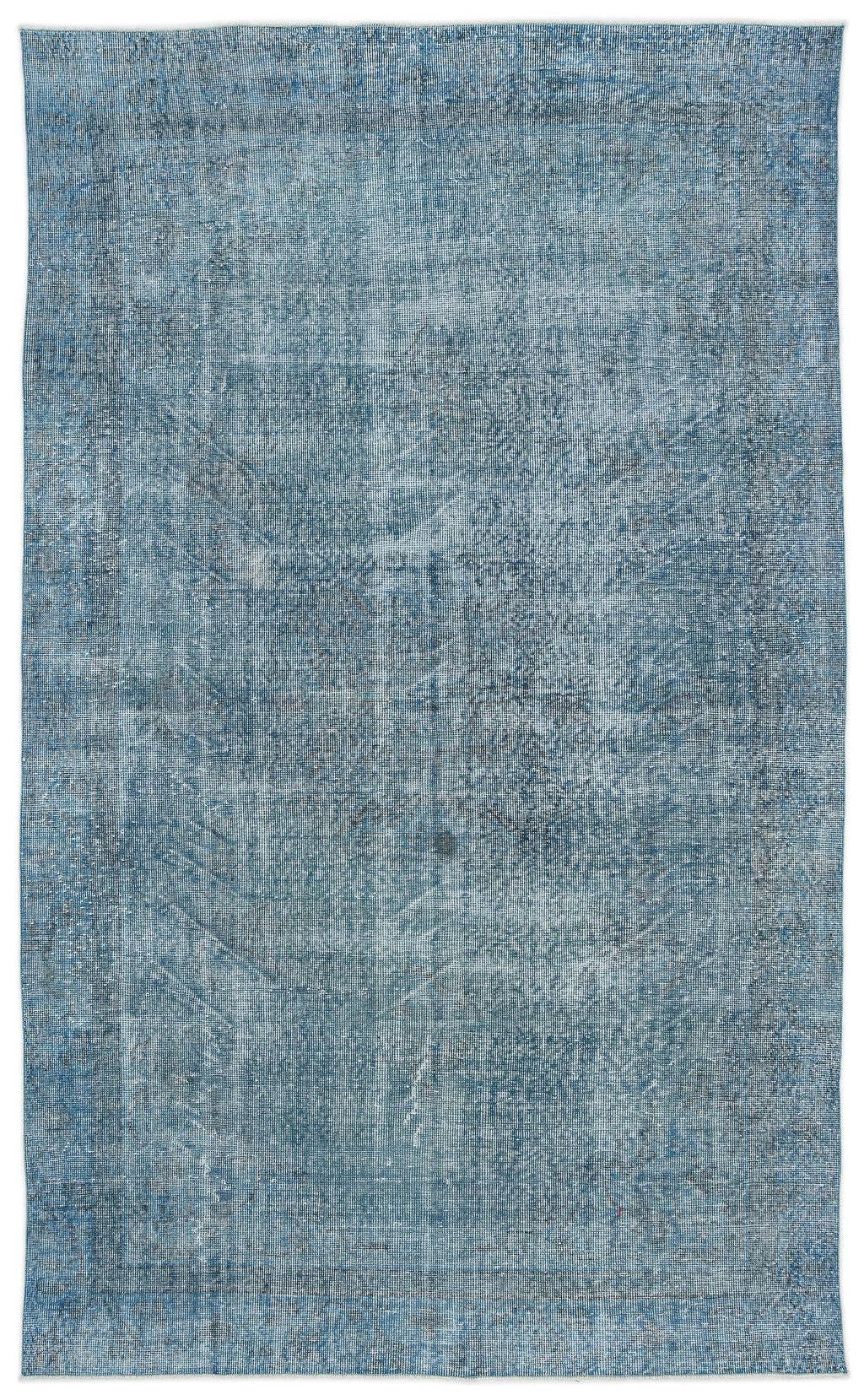 Turquoise  Over Dyed Vintage Rug 5'11'' x 9'9'' ft 180 x 296 cm