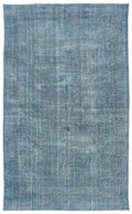 Turquoise  Over Dyed Vintage Rug 5'11'' x 9'9'' ft 180 x 296 cm