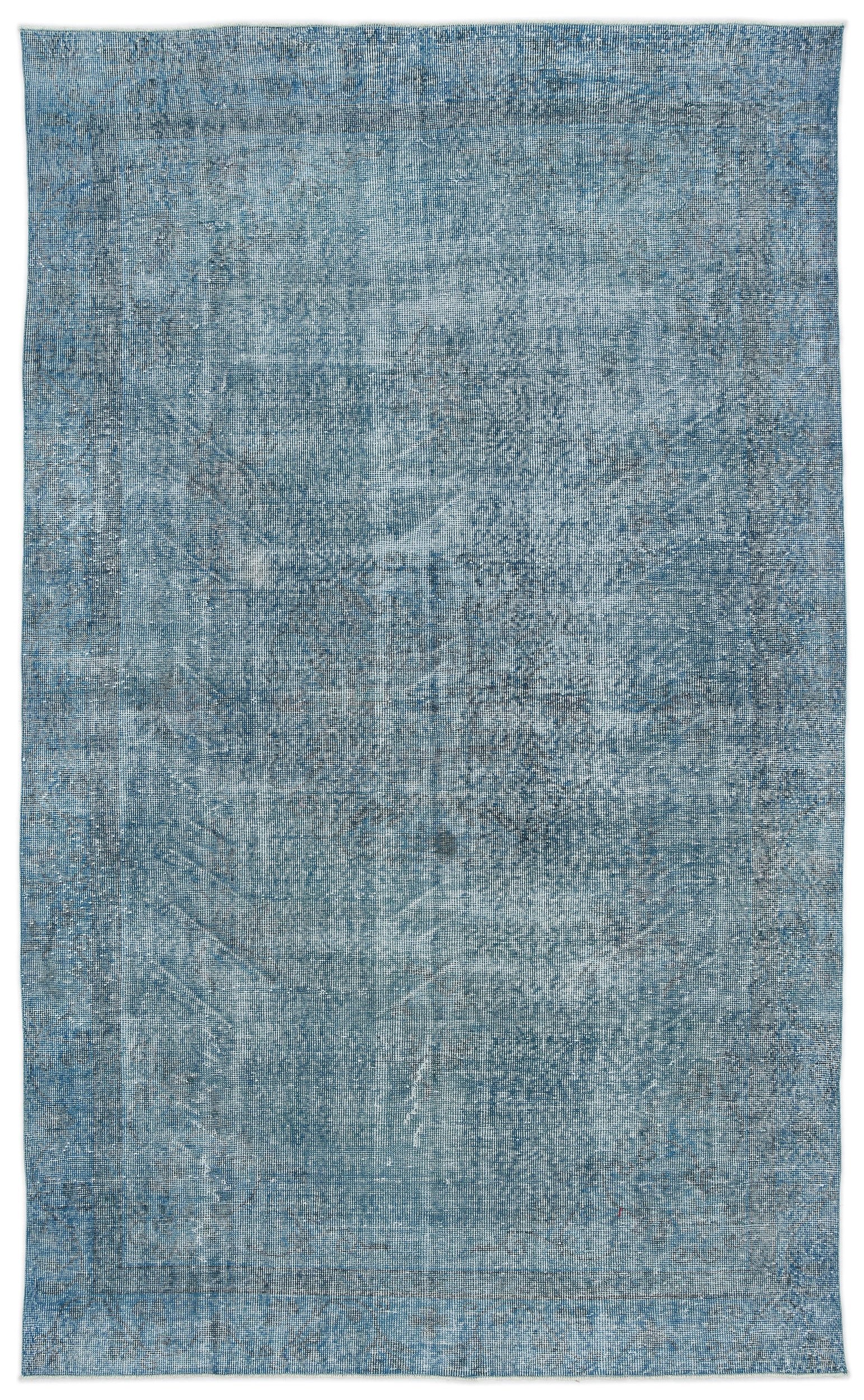 Turquoise  Over Dyed Vintage Rug 5'11'' x 9'9'' ft 180 x 296 cm