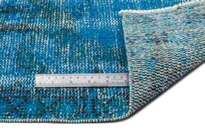 Turquoise  Over Dyed Vintage Rug 5'7'' x 9'4'' ft 170 x 285 cm