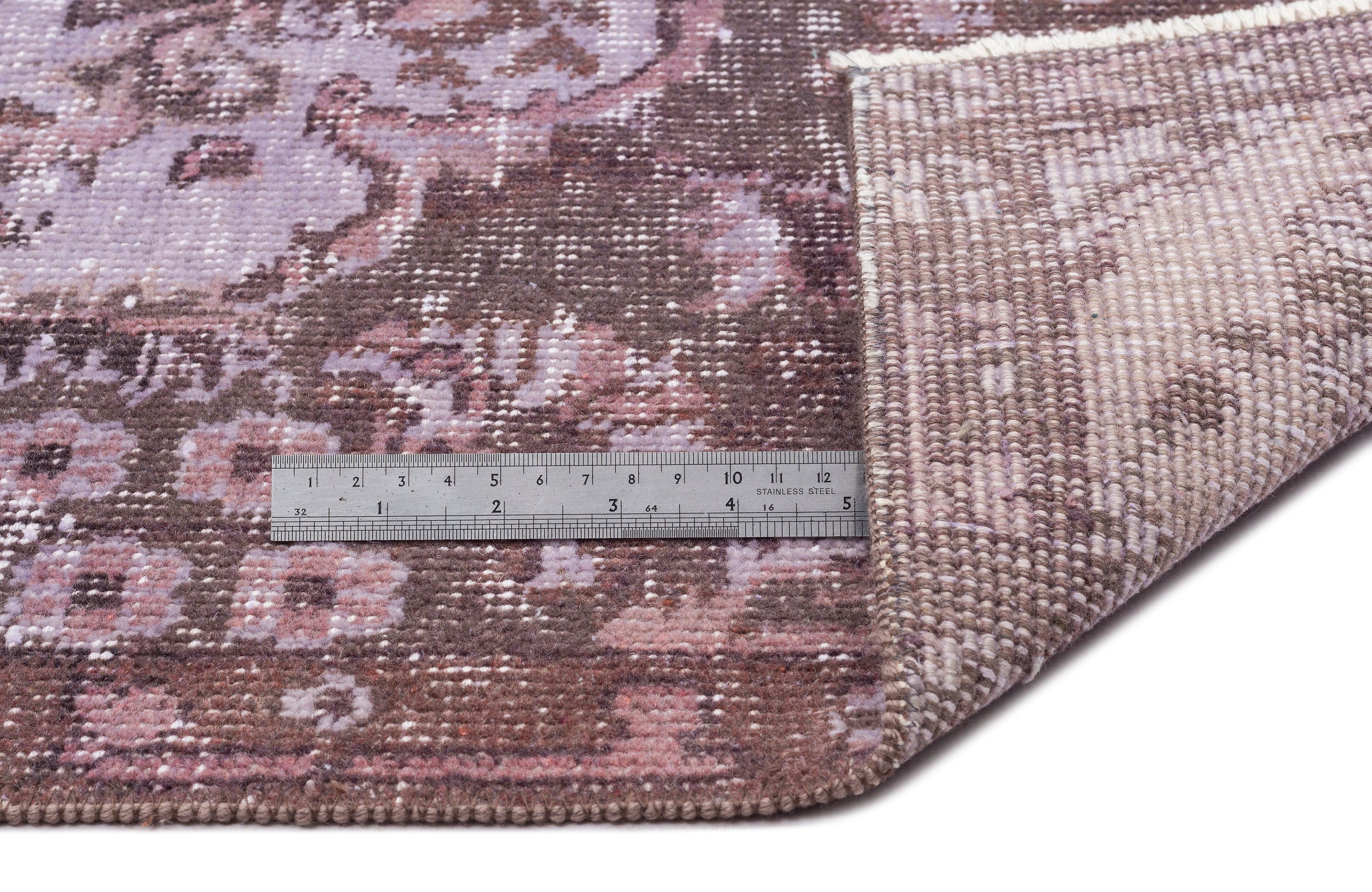 Purple Over Dyed Vintage Rug 5'3'' x 9'9'' ft 161 x 298 cm