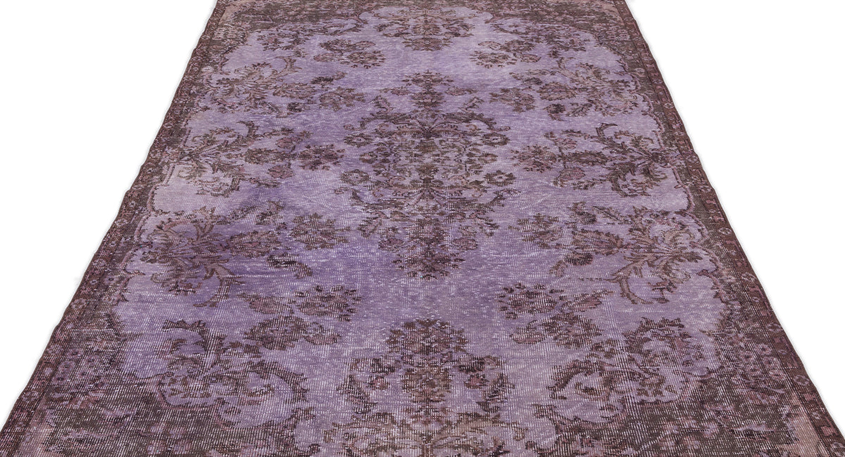 Purple Over Dyed Vintage Rug 5&#39;3&#39;&#39; x 9&#39;9&#39;&#39; ft 161 x 298 cm