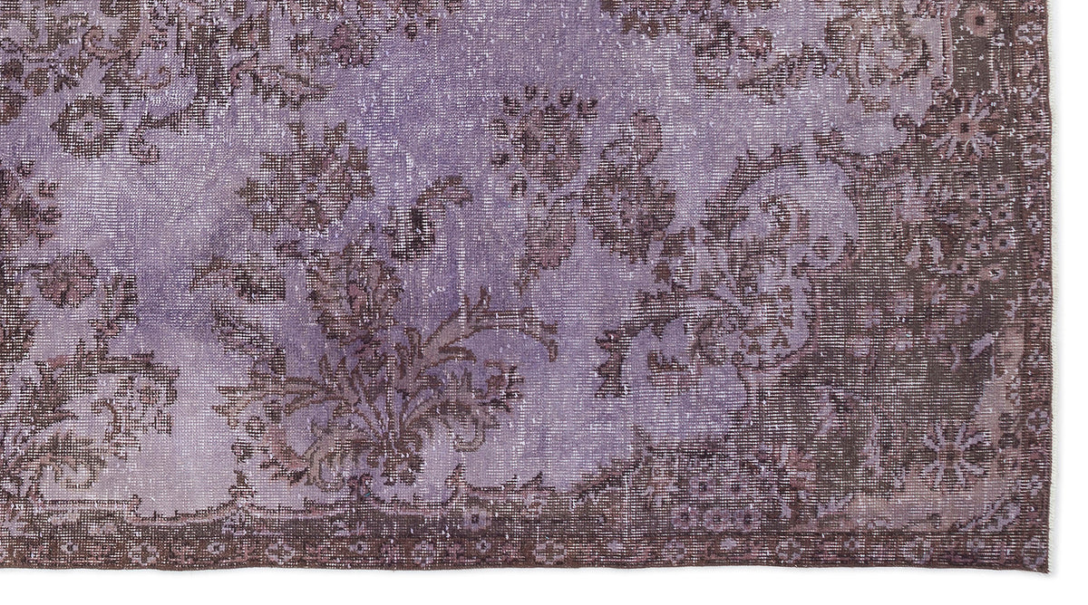 Purple Over Dyed Vintage Rug 5&#39;3&#39;&#39; x 9&#39;9&#39;&#39; ft 161 x 298 cm