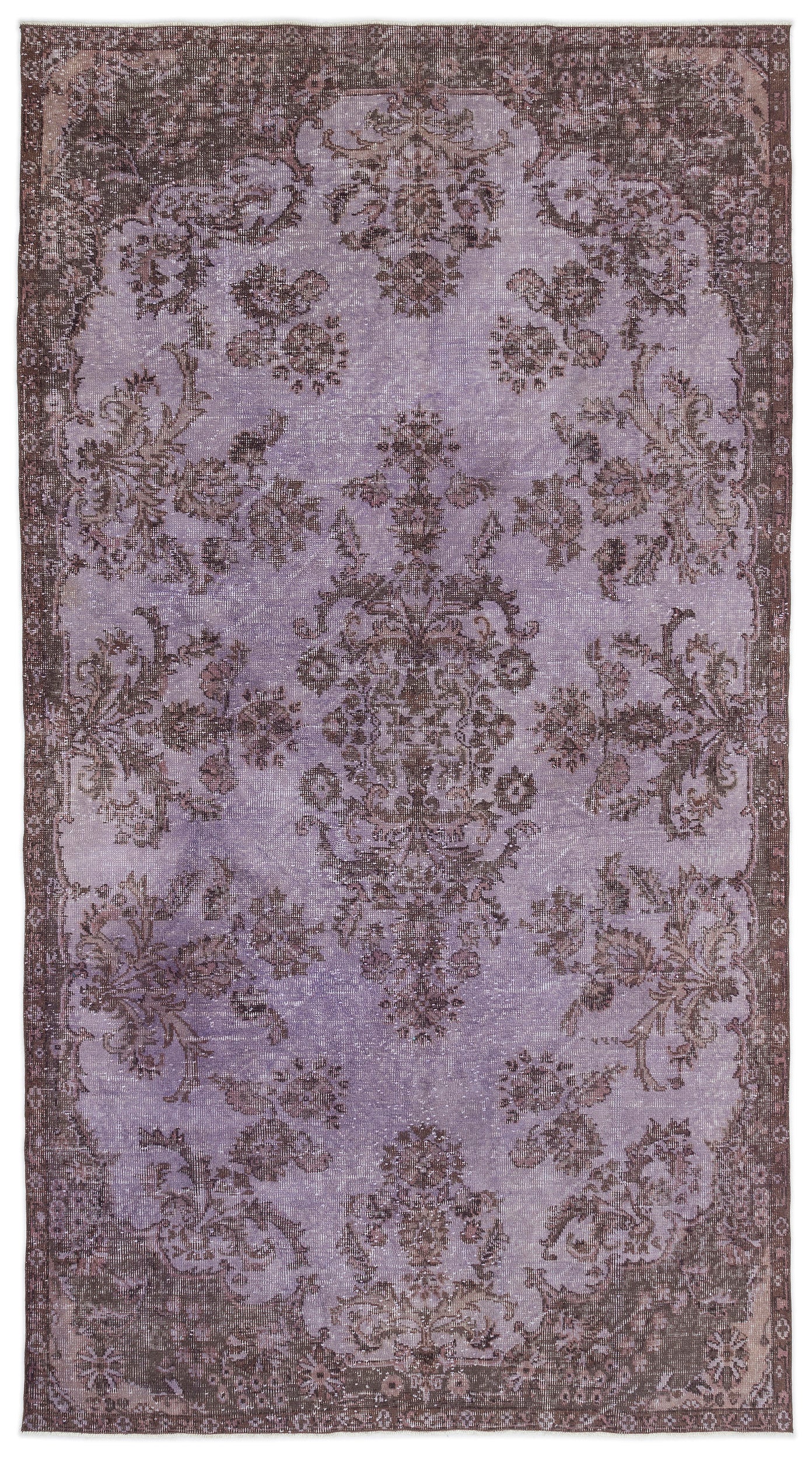Purple Over Dyed Vintage Rug 5'3'' x 9'9'' ft 161 x 298 cm