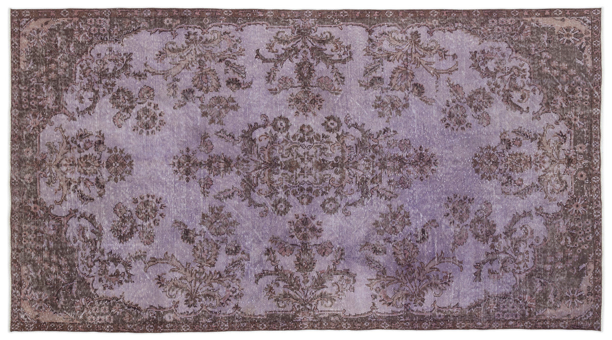 Purple Over Dyed Vintage Rug 5&#39;3&#39;&#39; x 9&#39;9&#39;&#39; ft 161 x 298 cm