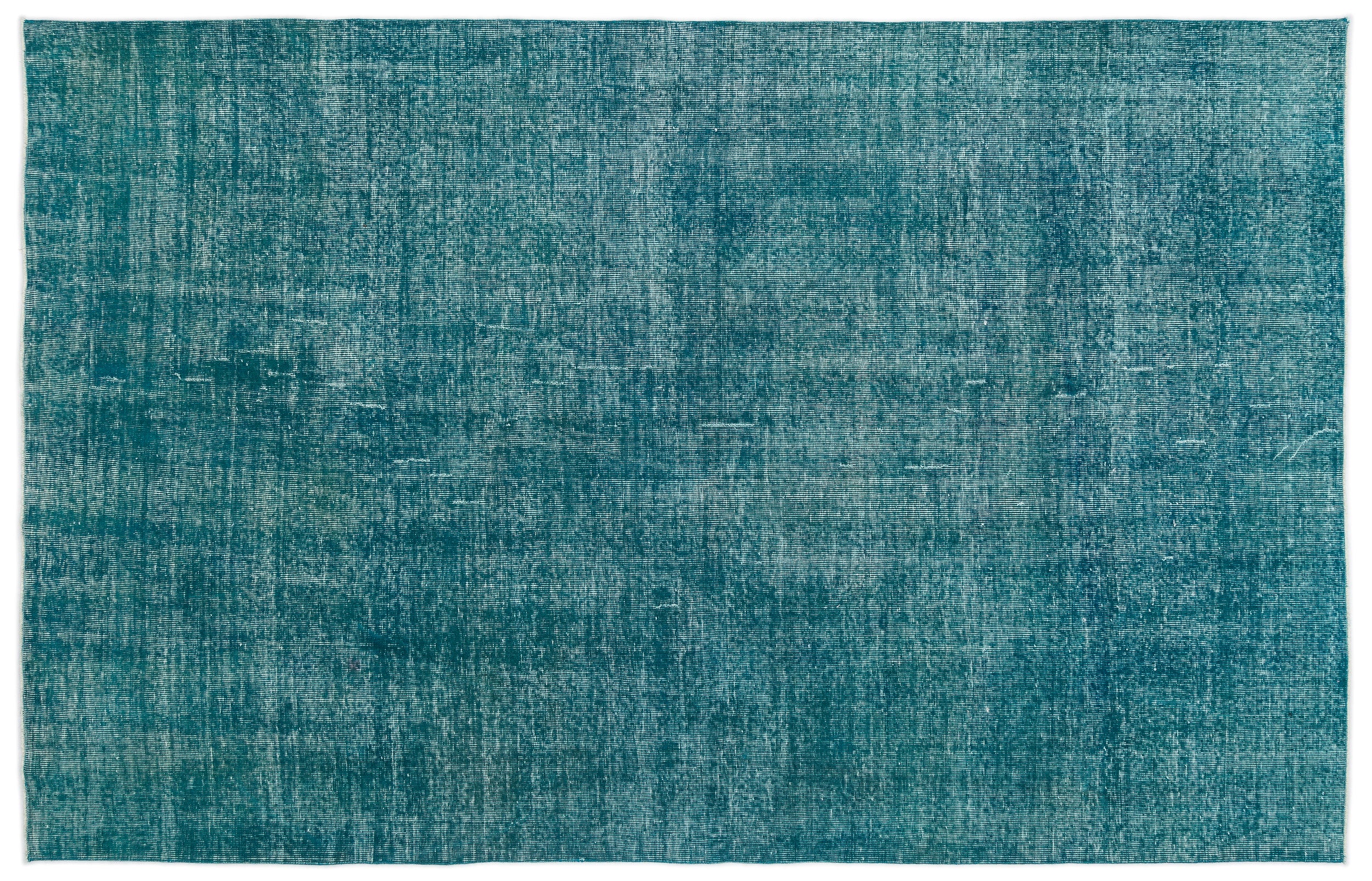 Turquoise  Over Dyed Vintage Rug 6'5'' x 10'2'' ft 196 x 310 cm