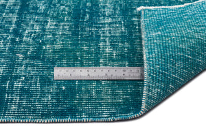 Turquoise  Over Dyed Vintage Rug 6'5'' x 10'2'' ft 196 x 310 cm