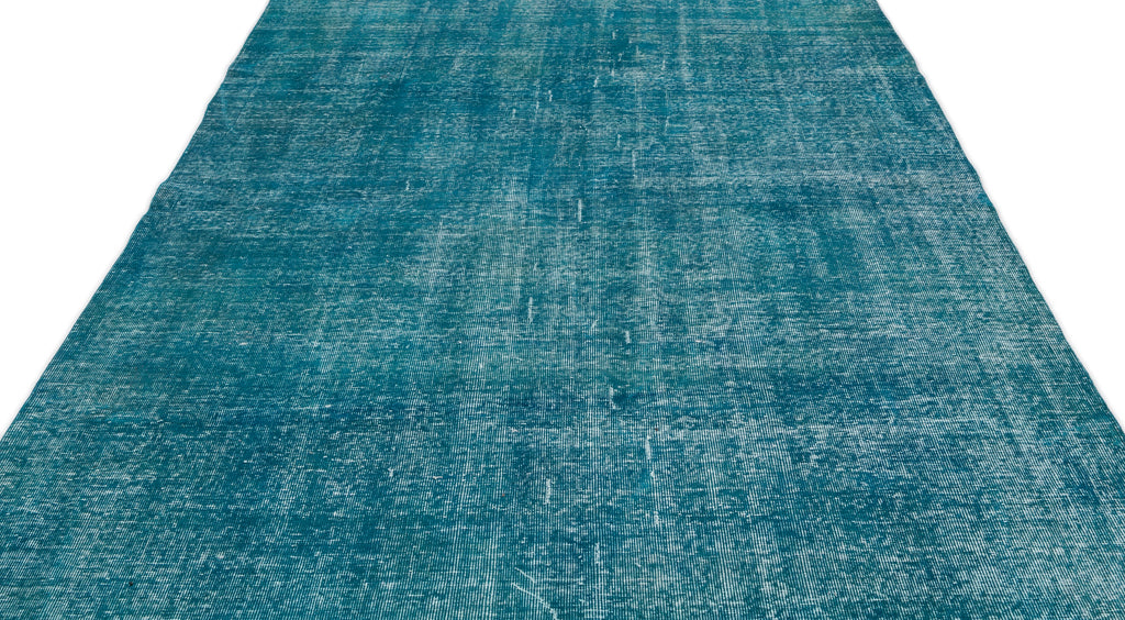 Turquoise  Over Dyed Vintage Rug 6'5'' x 10'2'' ft 196 x 310 cm